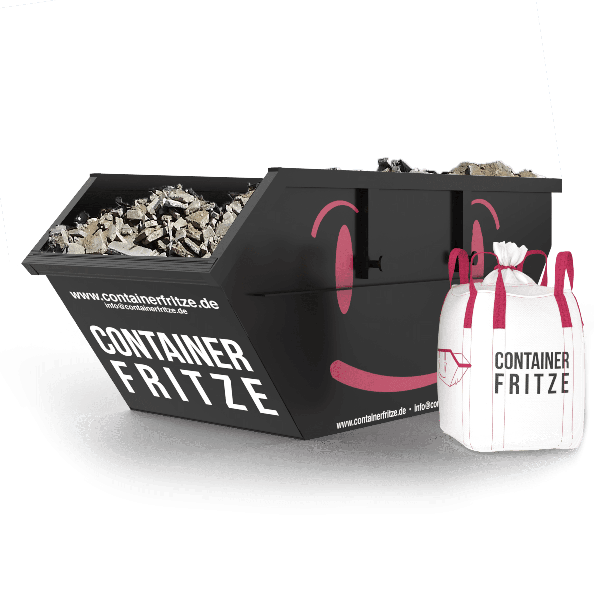 Betonbruch unbewehrt ohne Stahl Container