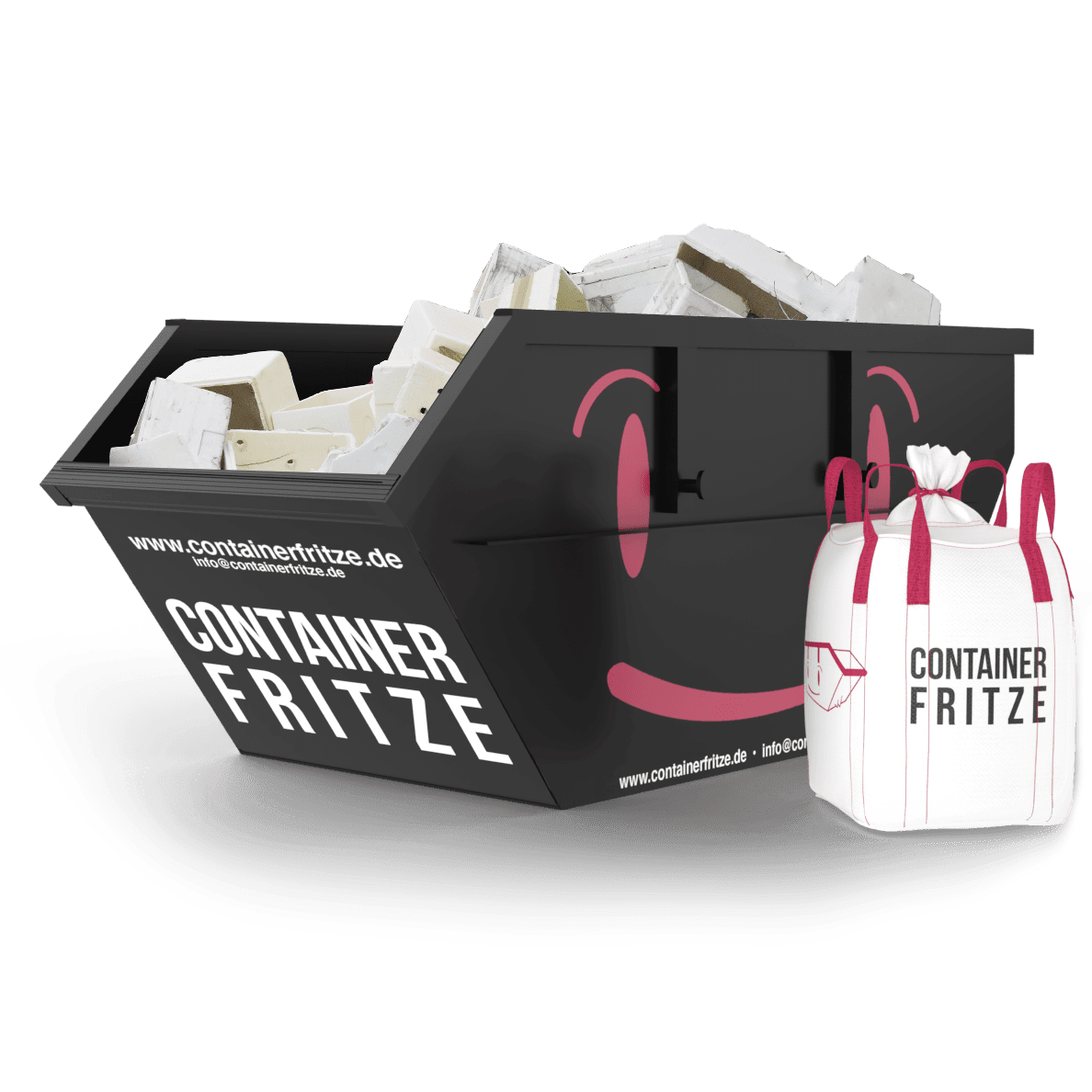 Styropor mit Anhaftungen Container